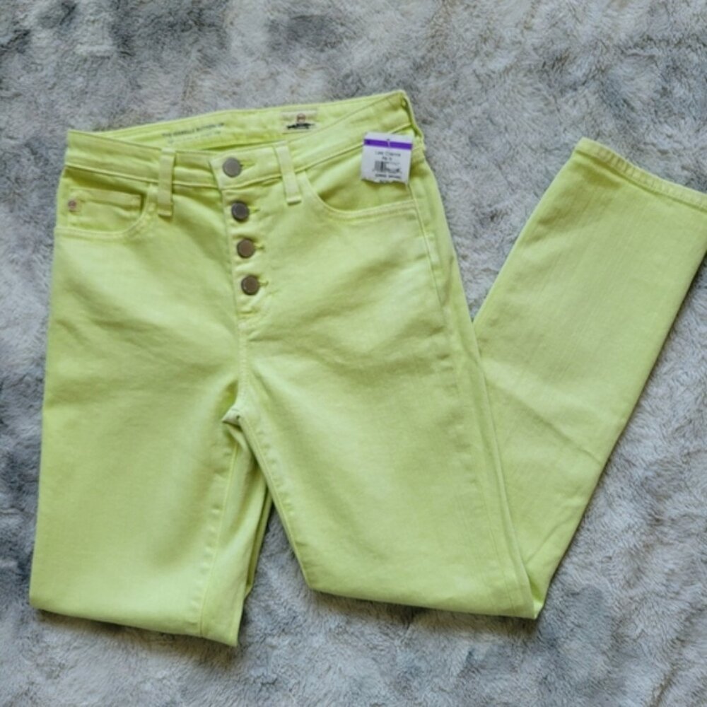 AG Adriano Goldschmied Straight Leg Jeans in Light Lime